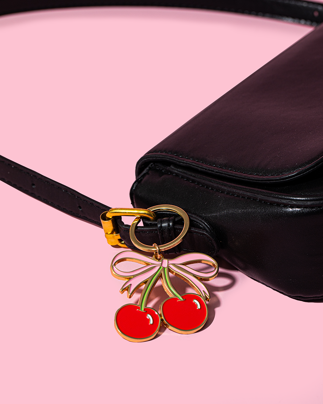 Cherries Enamel Keychain Bag Charm