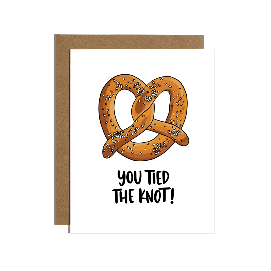 Tied The Knot Pretzel Wedding Card