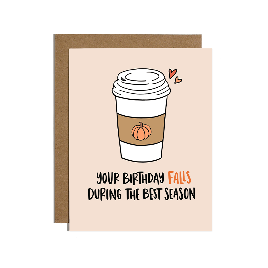 Pumpkin Spice Latte Birthday Card