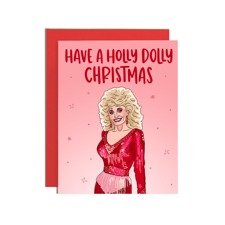 Holly Dolly Christmas Holiday Card