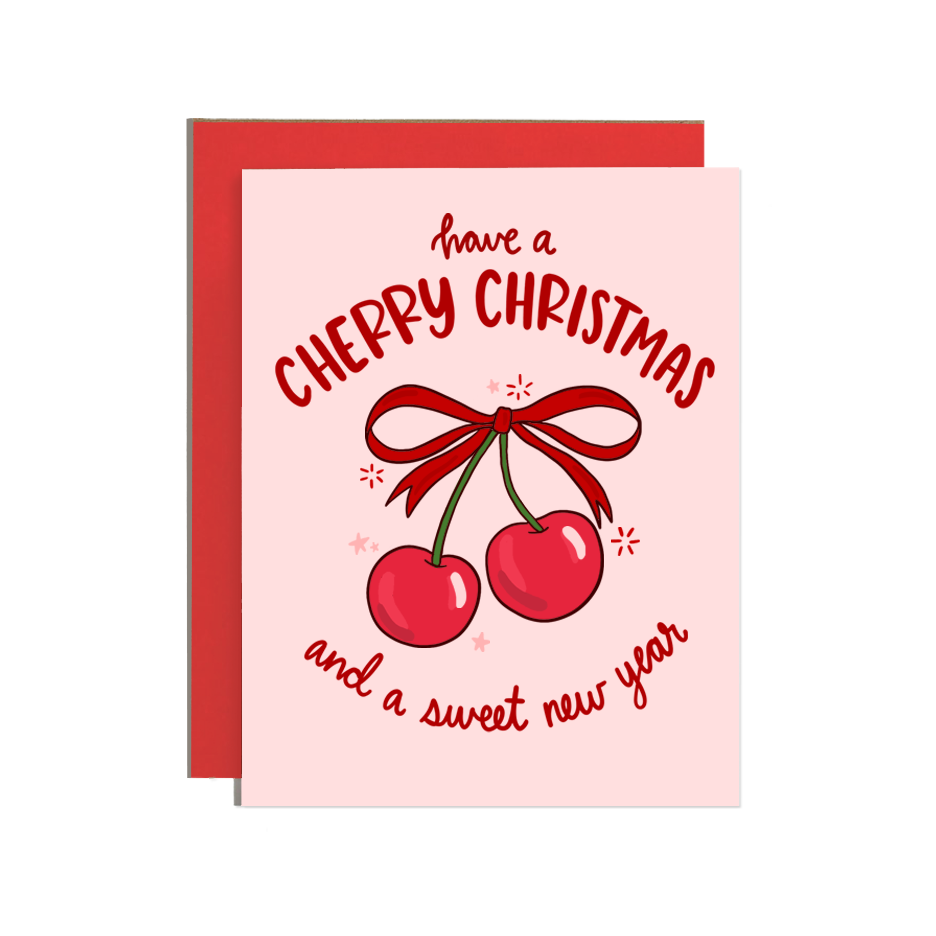 Cherry Christmas and Sweet New Year Holiday Card