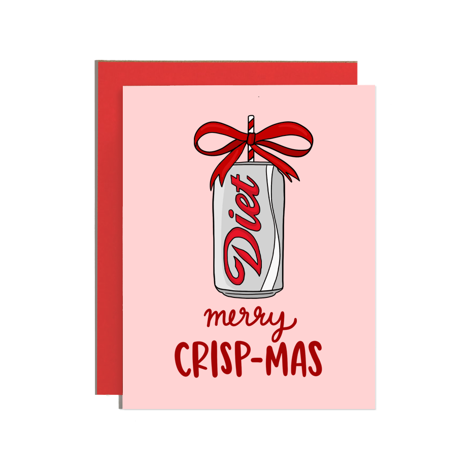 Merry Crisp-Mas Diet Soda Holiday Card