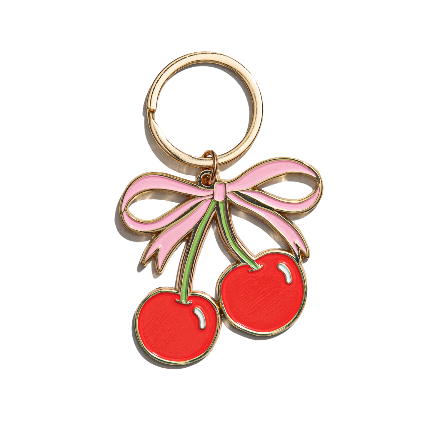 Cherries Enamel Keychain Bag Charm