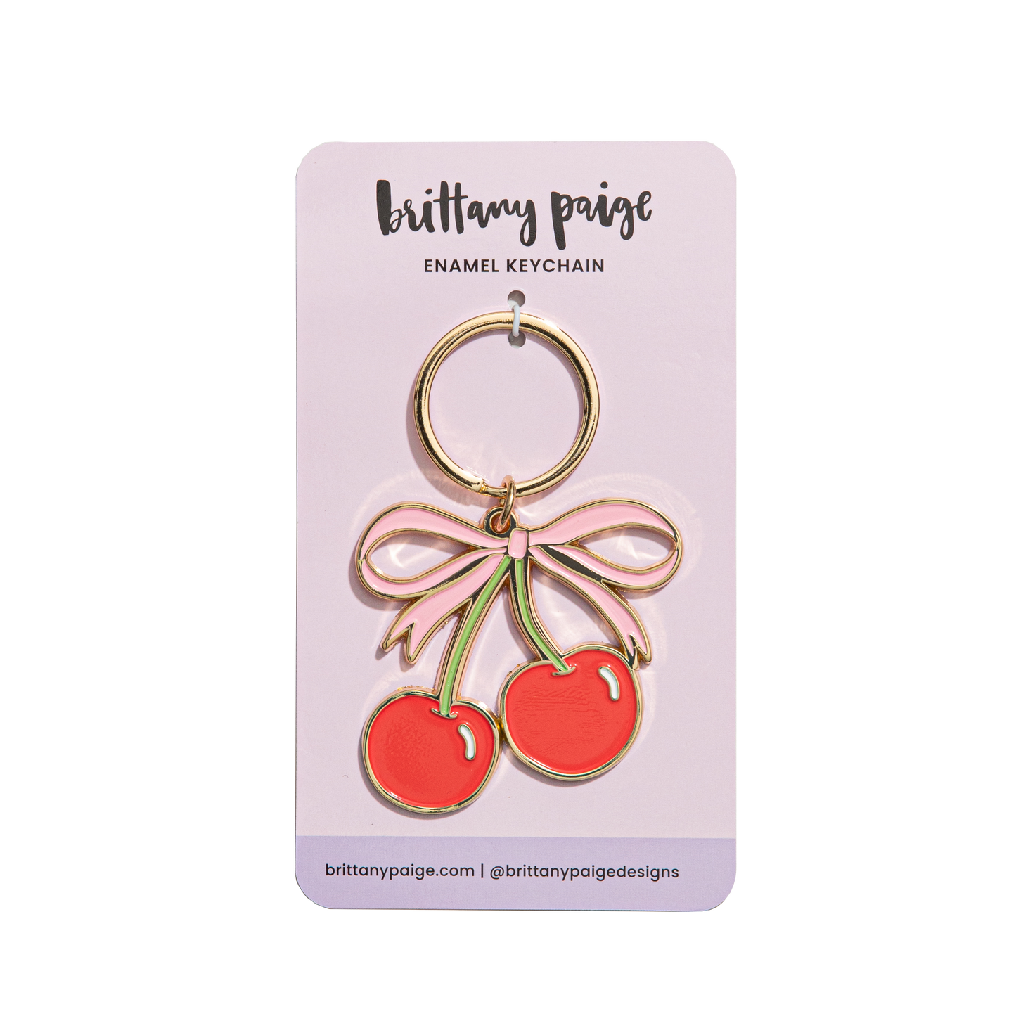Cherries Enamel Keychain Bag Charm