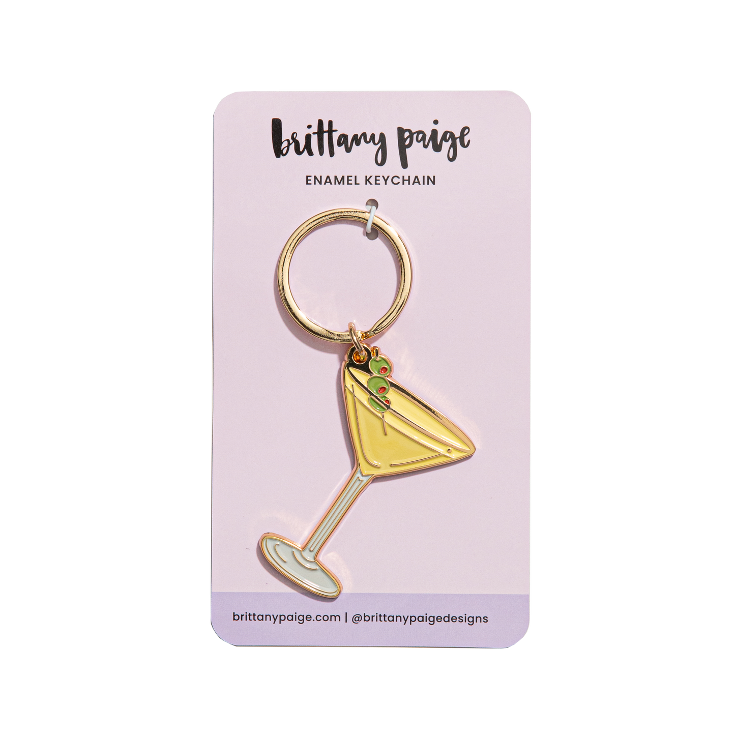 Olive Dirty Martini Enamel Keychain
