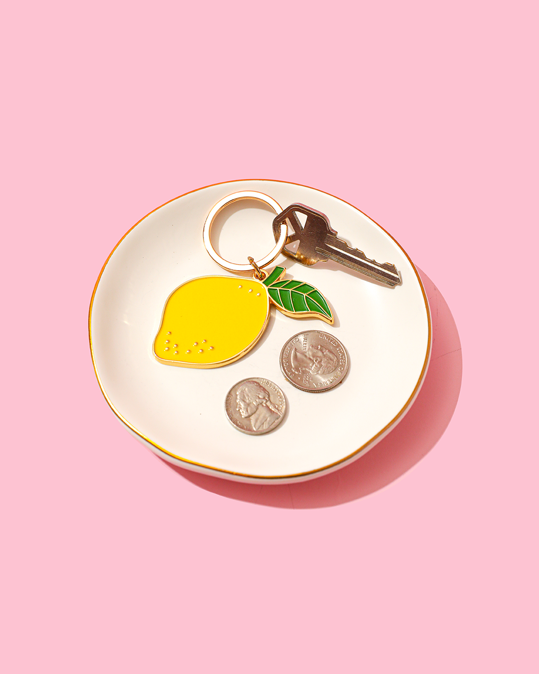 Lemon Enamel Keychain Bag Charm