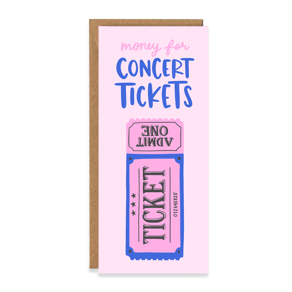 Money for Concert Tickets Money Holder Card