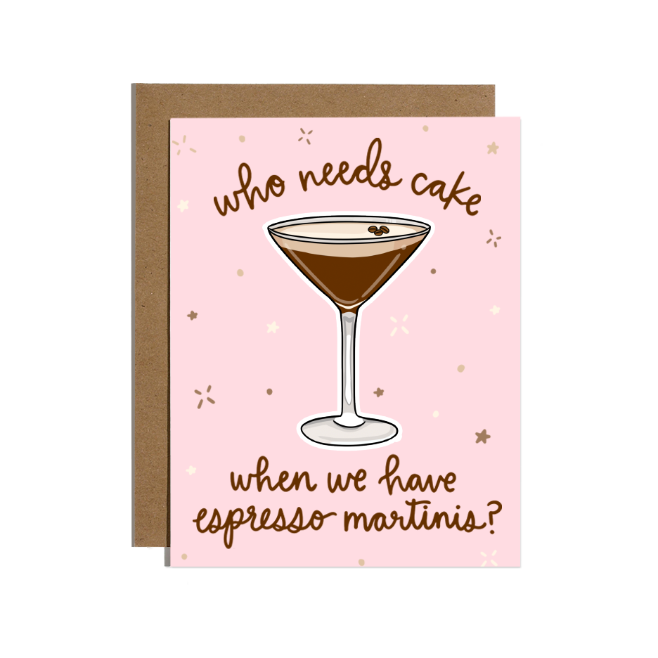 Espresso Martini Birthday Sticker Card