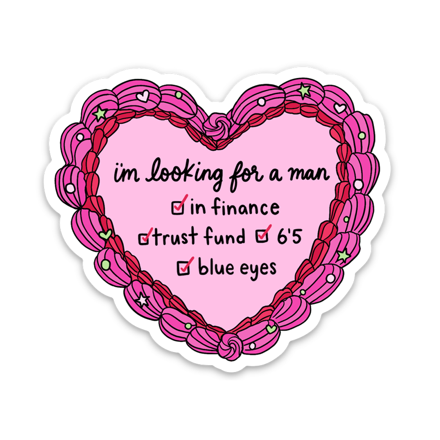 Looking For A Man In Finance Sticker