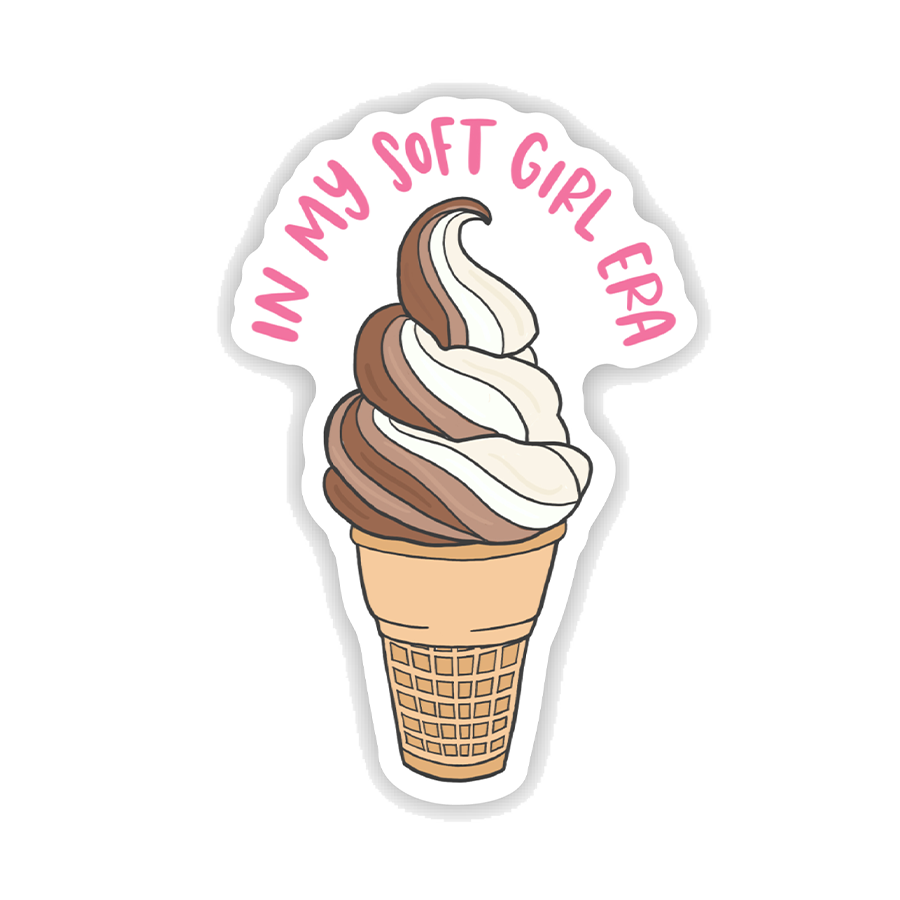 Soft Girl Era Ice Cream Cone Sticker