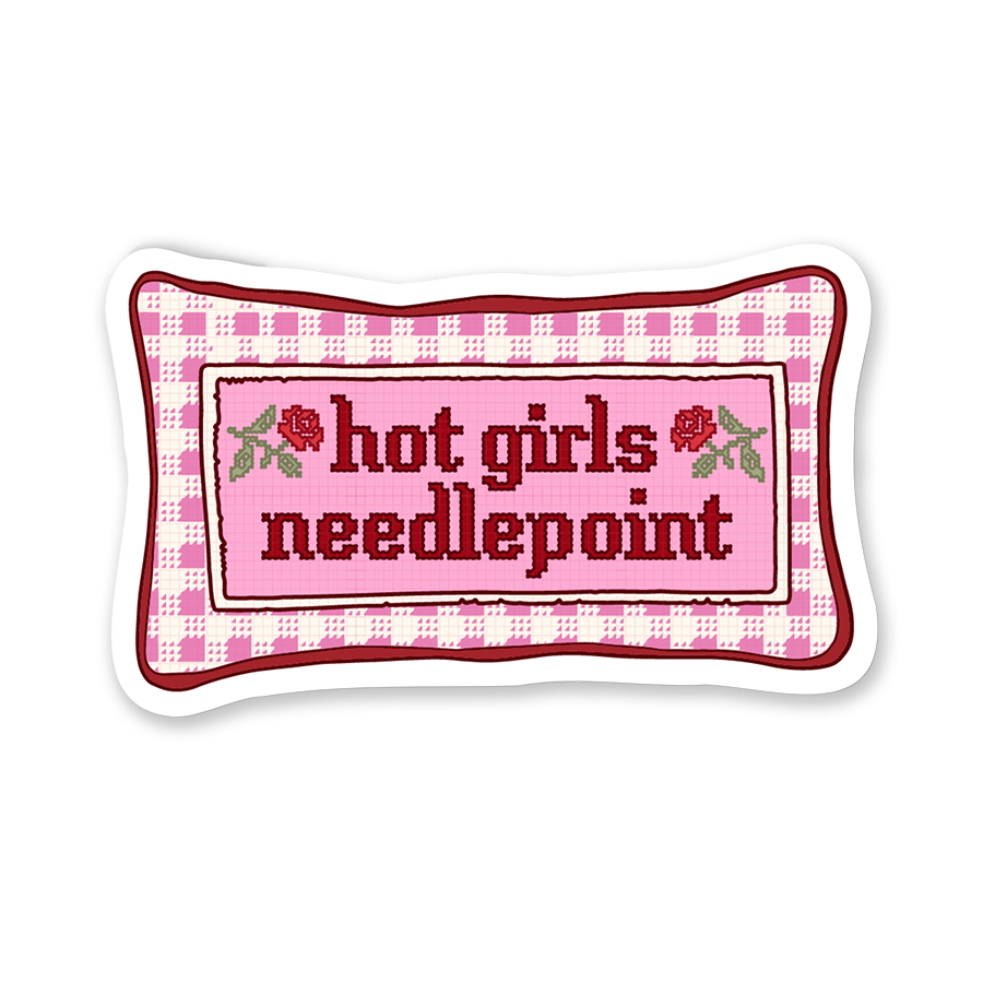 Hot Girls Needlepoint Sticker