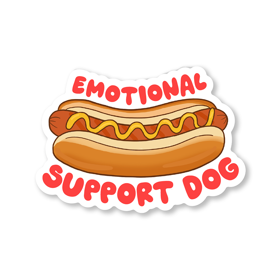 Emotional Support Dog Hot Dog Sticker