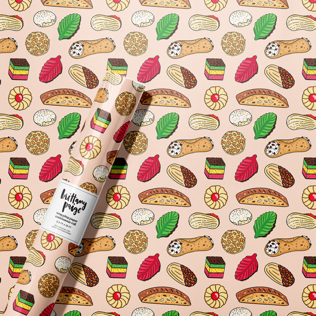 Italian Cookies & Desserts Wrapping Paper