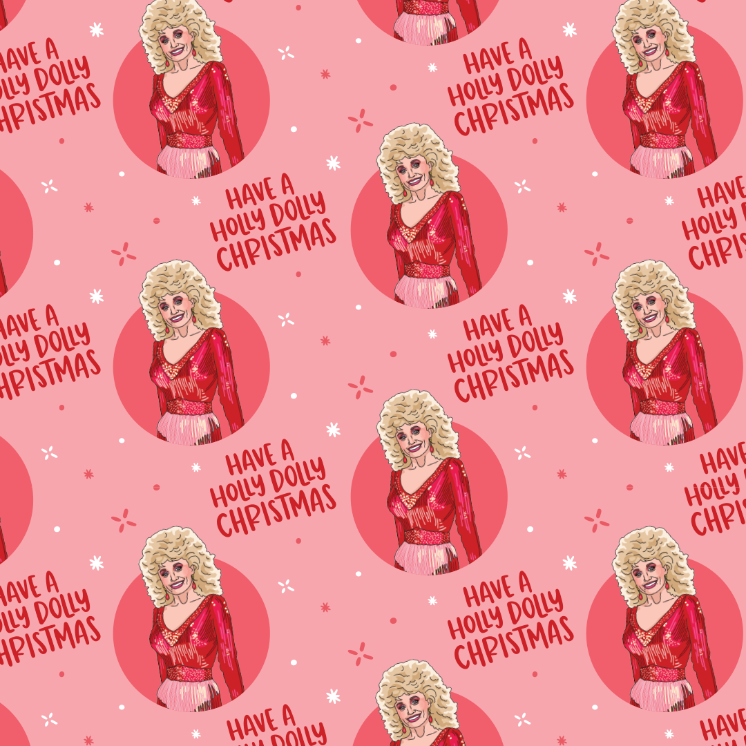 Holly Dolly Christmas Wrapping Paper