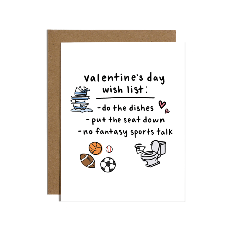 Valentine's Day Wish List Card