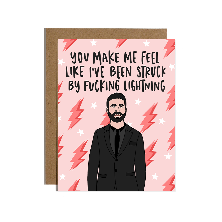 You Make Me Feel Like Lightning Love Card