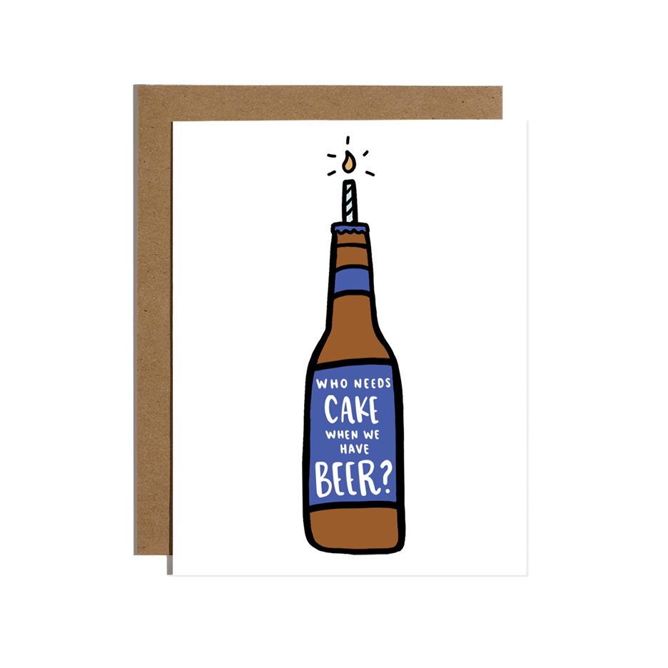 Cake Beer Birthday Card