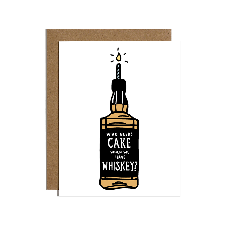 Cake Whiskey Birthday Card
