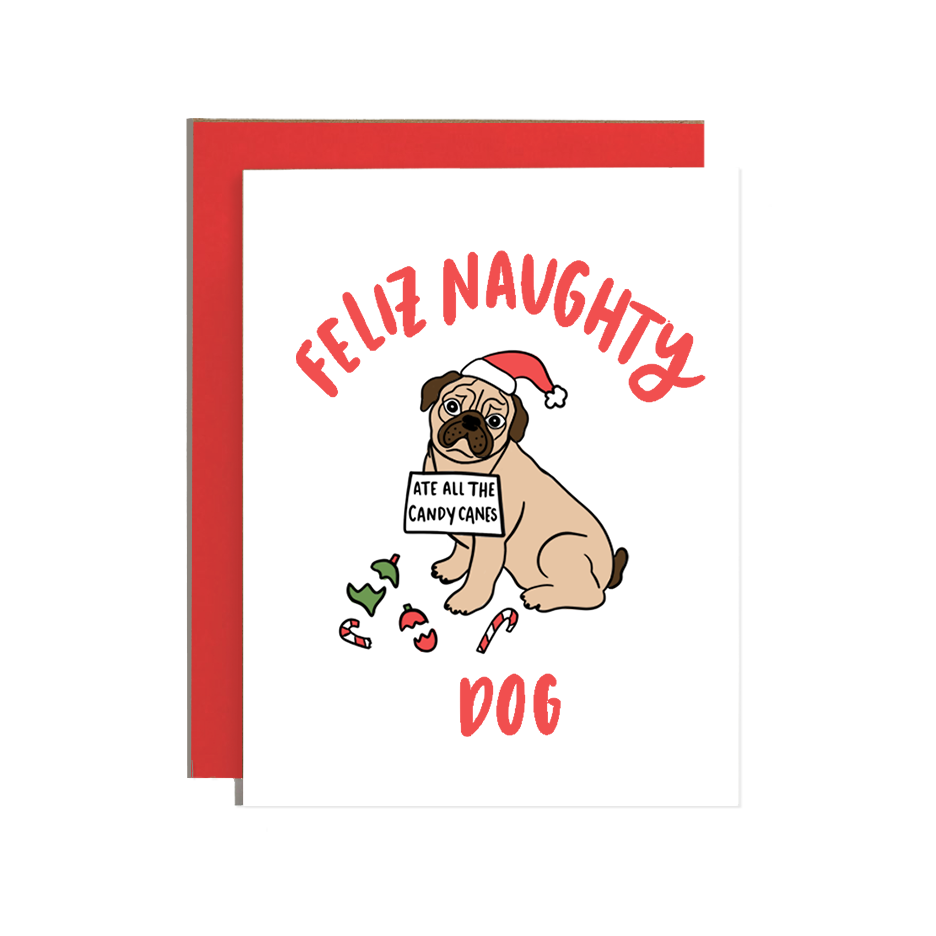 Feliz Naughty Dog Holiday Card