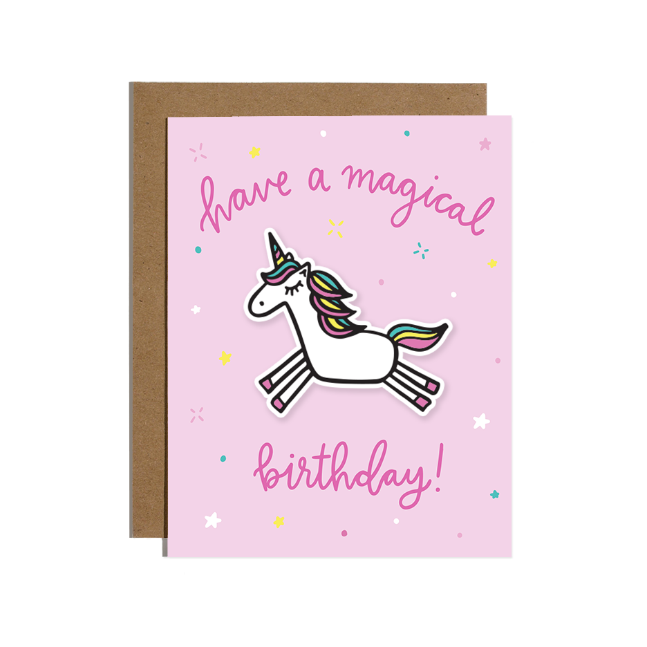 Magical Birthday Unicorn Sticker Card