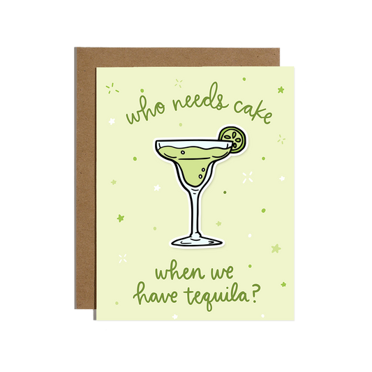 Cake Tequila Sticker Card