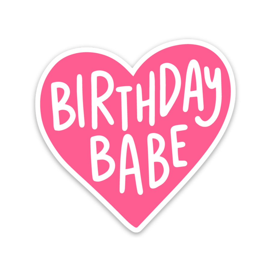 Birthday Babe Heart Sticker