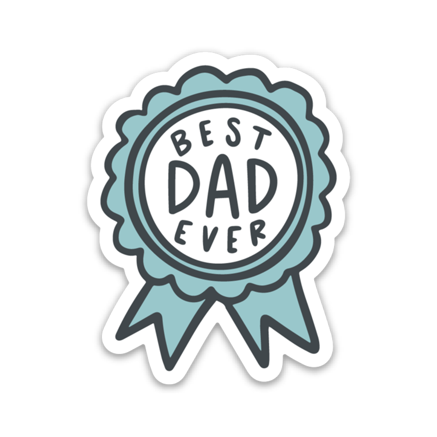 Best Dad Ever Ribbon Sticker