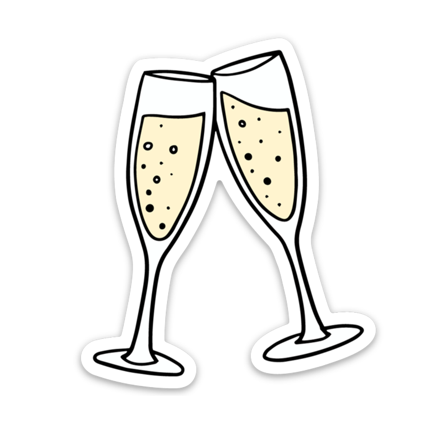 Champagne Glasses Sticker