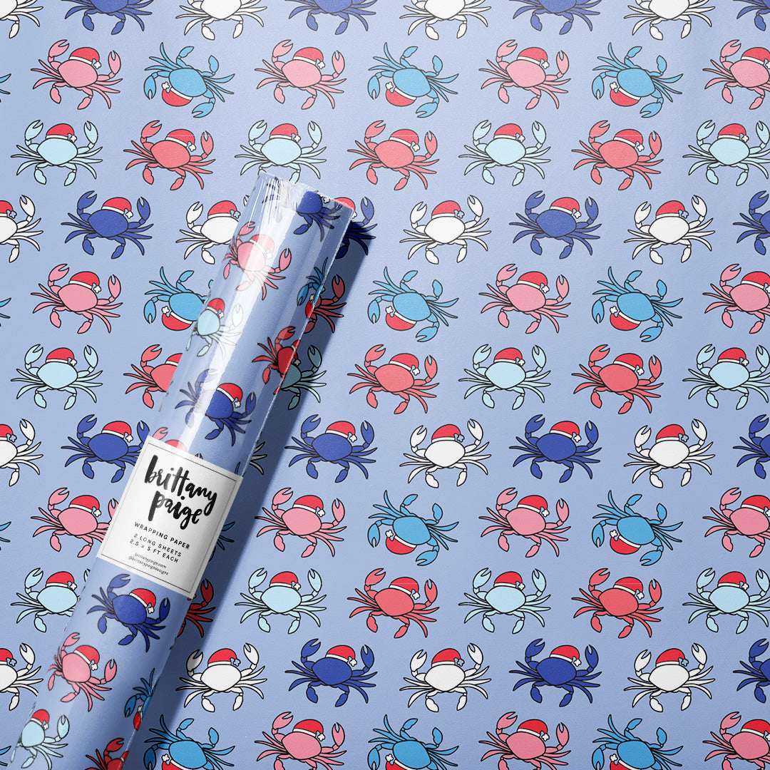 Santa Crabs Holiday Wrapping Paper