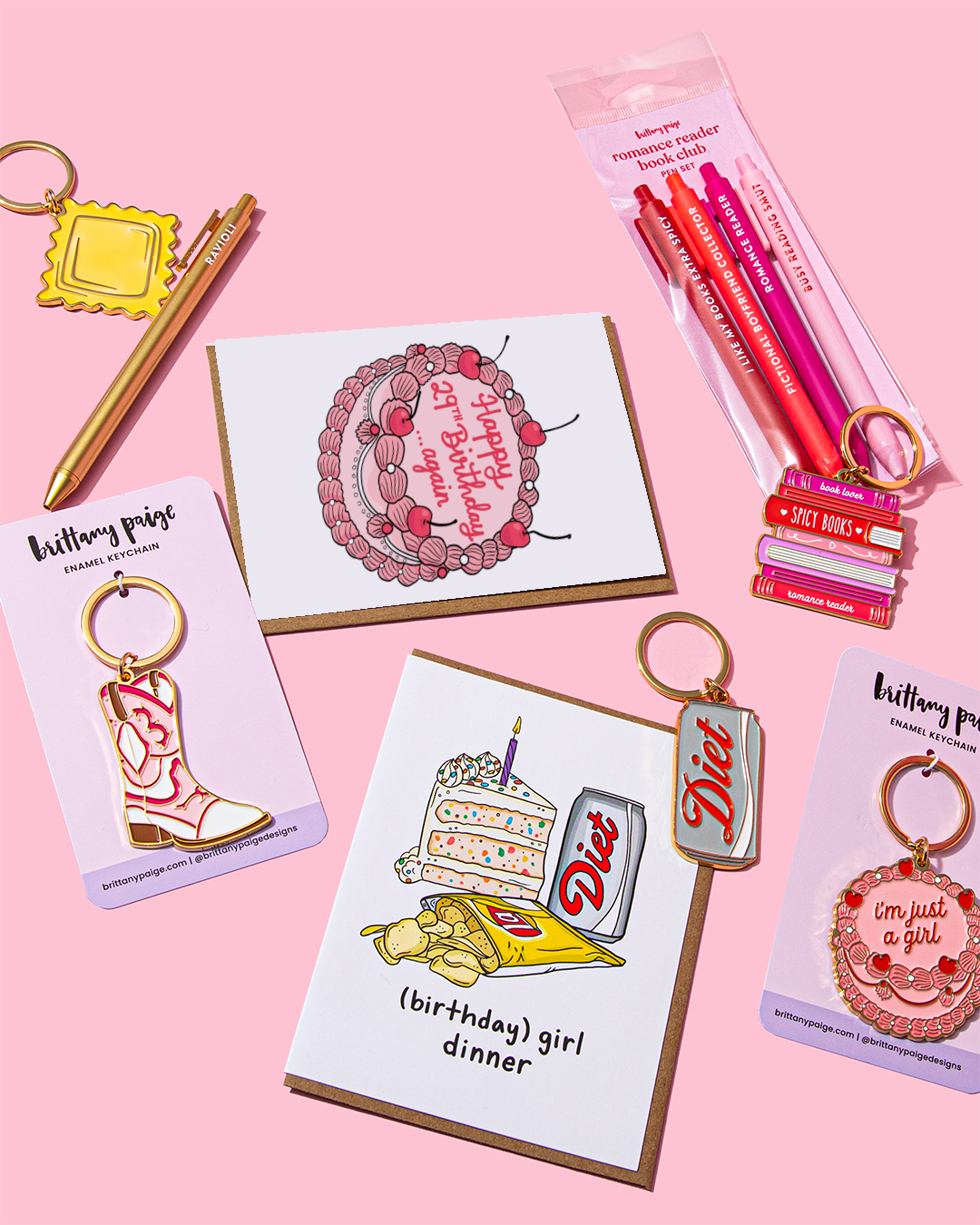 Ravioli Pasta Enamel Keychain