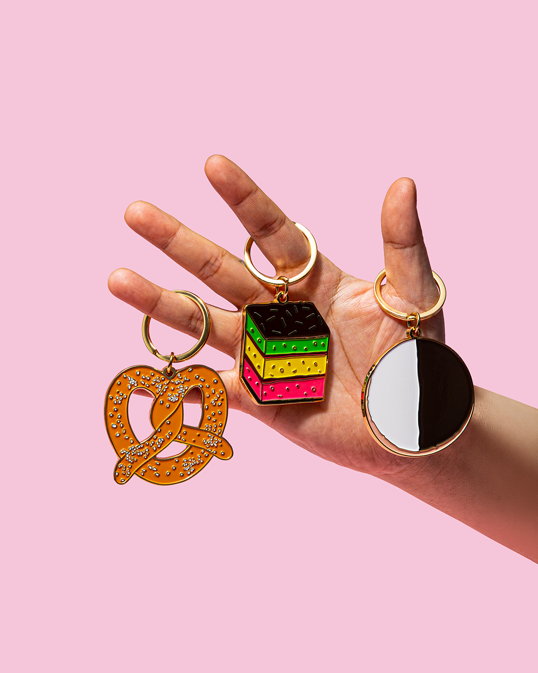 Soft Pretzel Enamel Keychain
