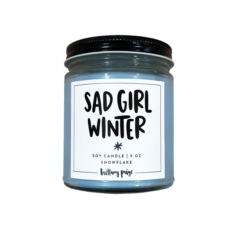 Sad Girl Winter Candle