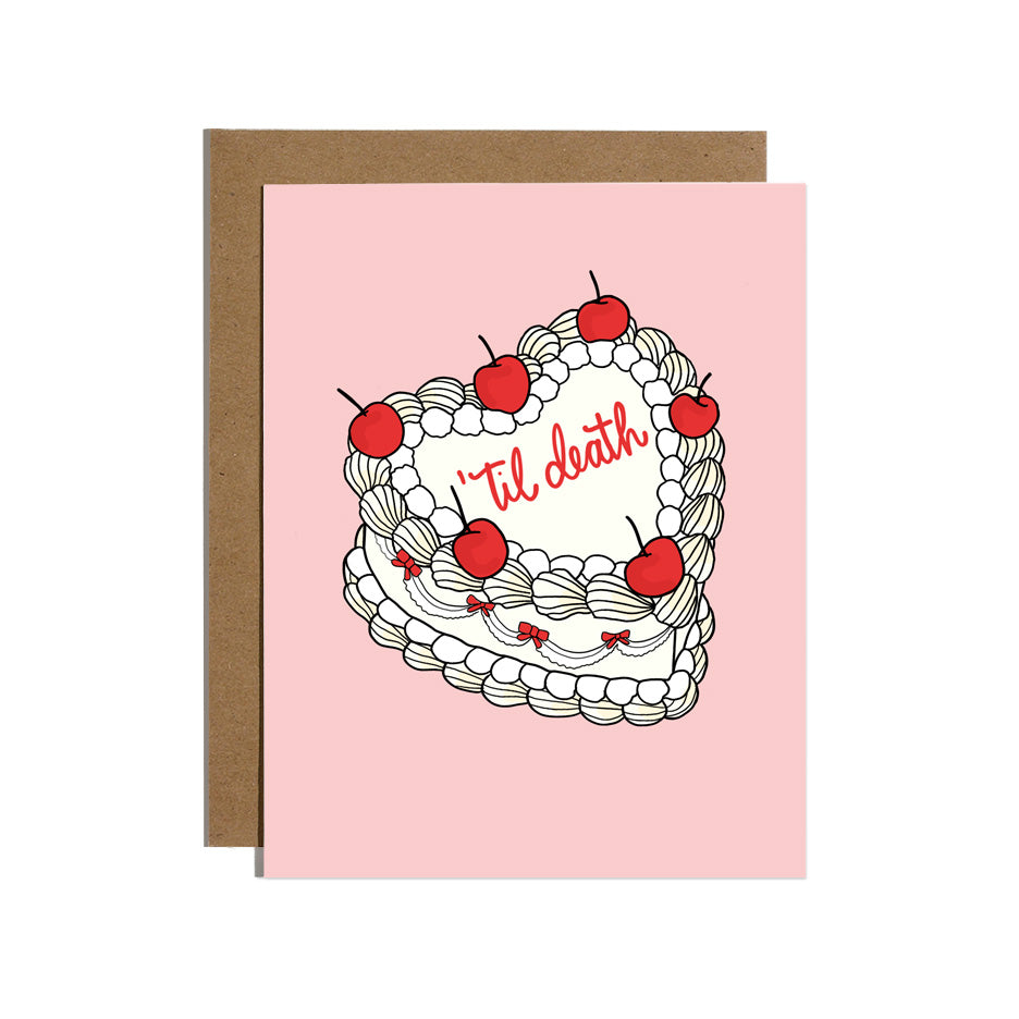 'Til Death Do Us Part Vintage Cake Card