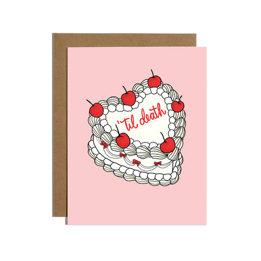 'Til Death Do Us Part Vintage Cake Card