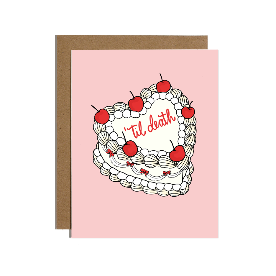 'Til Death Do Us Part Vintage Cake Card