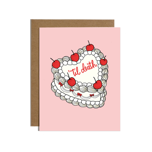 'Til Death Do Us Part Vintage Cake Card