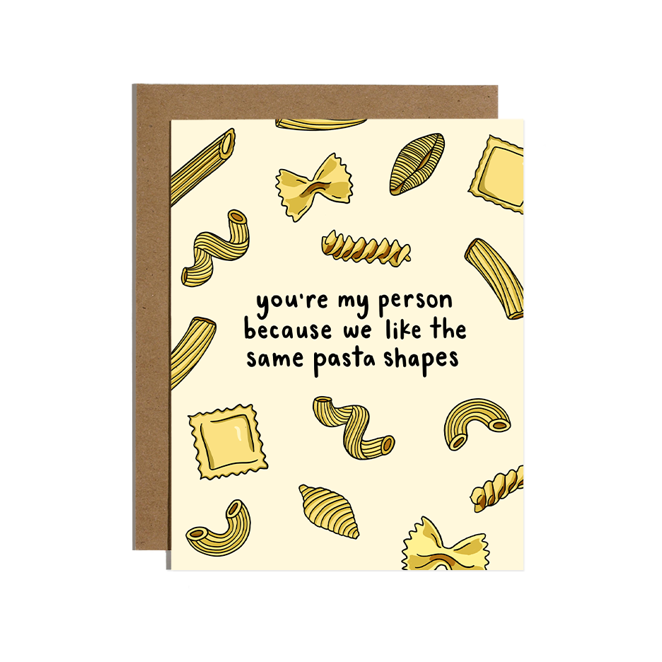 Pasta Shapes Love Card