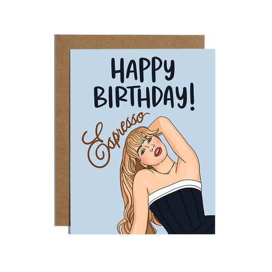 Sabrina Espresso Birthday Card