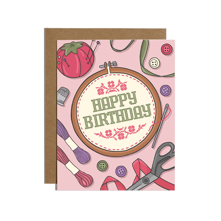 Cross Stitch Birthday Card