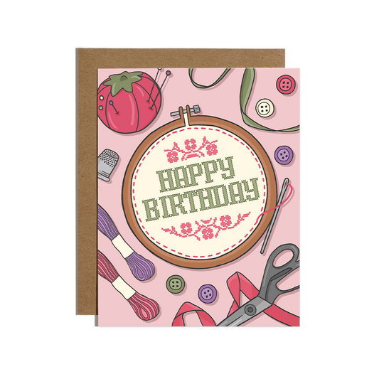 Cross Stitch Birthday Card