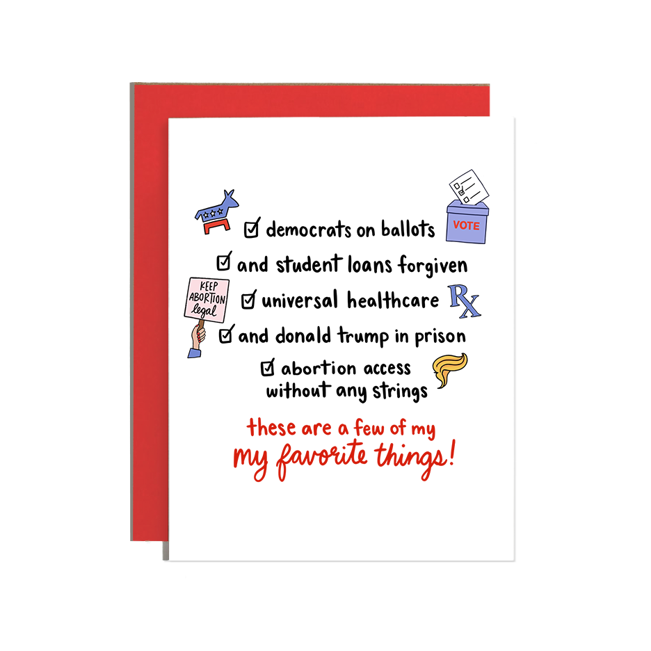 Liberal Card Liberal Favorite Things Holiday Card – Brittany Paige