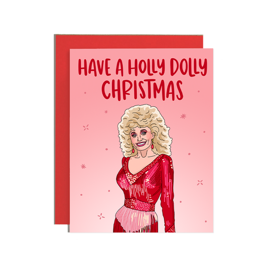 Holly Dolly Christmas Holiday Card