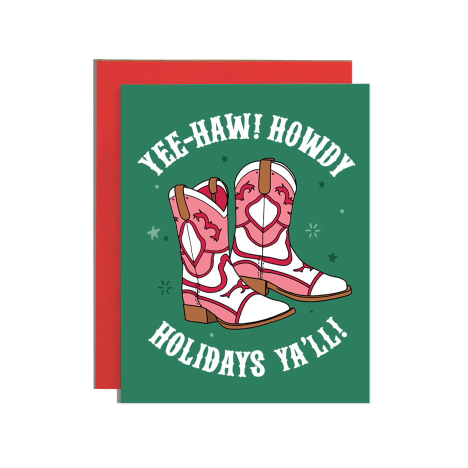 Yee-haw Cowboy Christmas Holiday Card