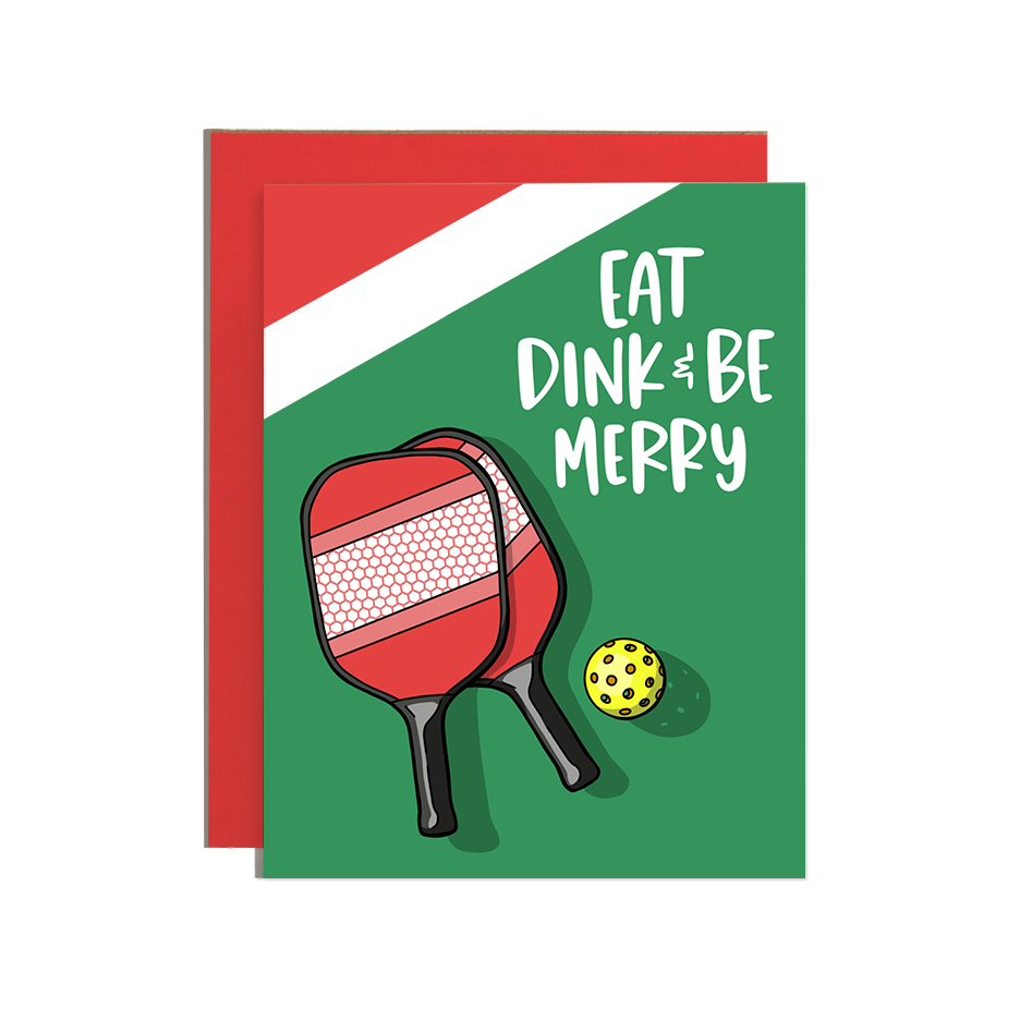 Eat Dink Be Merry Pickleball Christmas Holiday Card