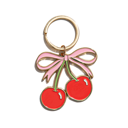 Cherries Enamel Keychain Bag Charm