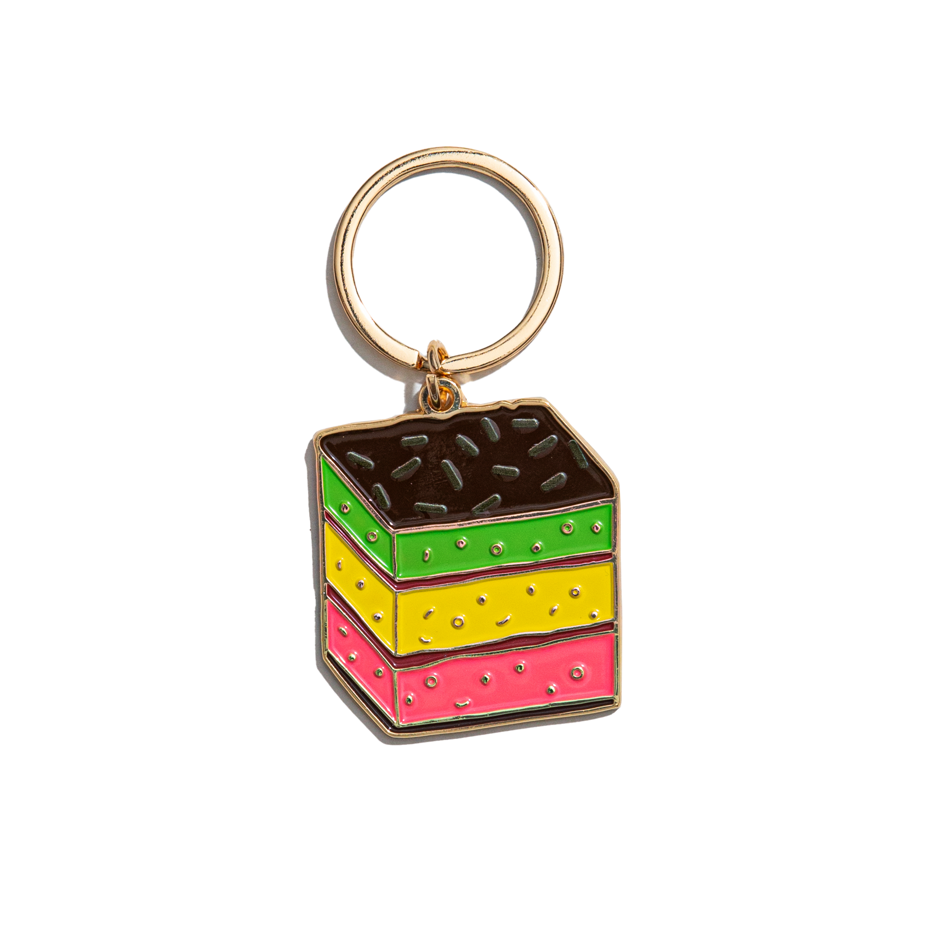 Italian Rainbow Cookie Enamel Keychain Bag Charm – Brittany Paige