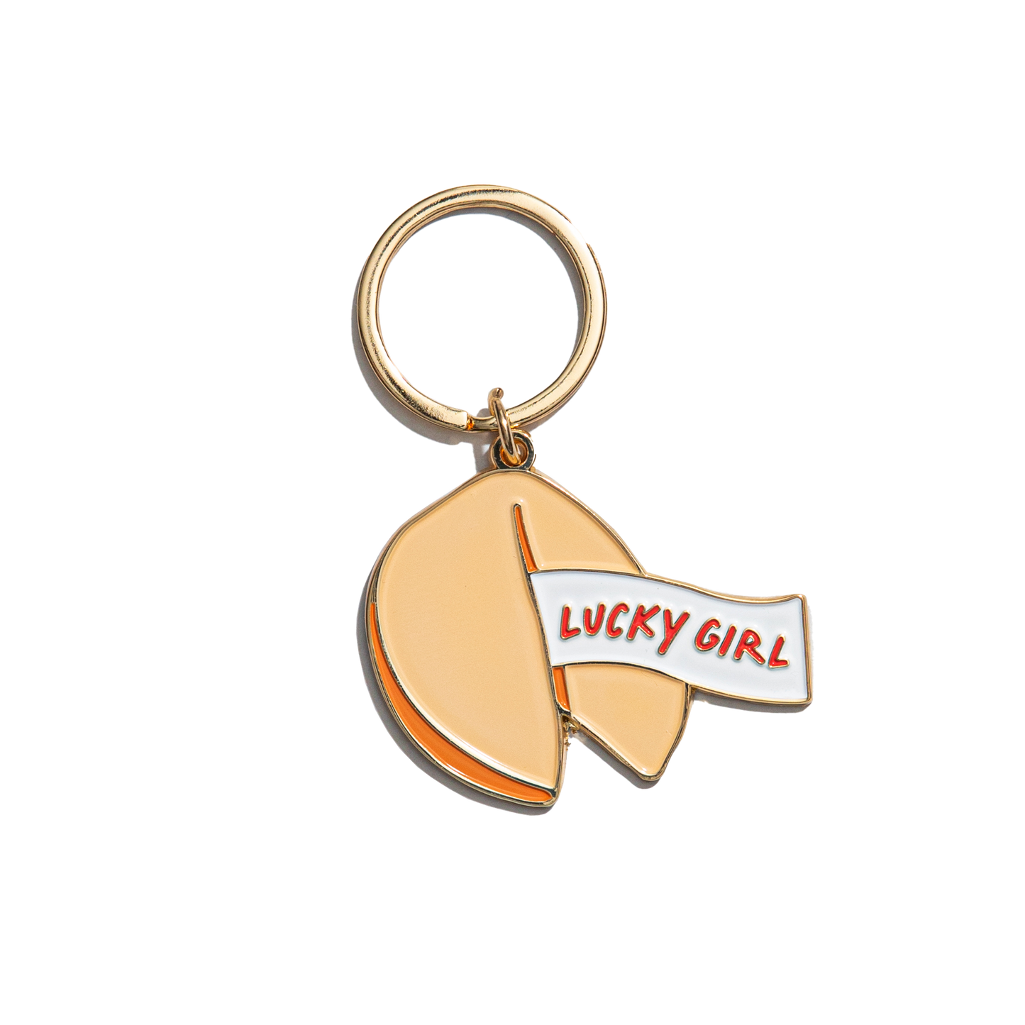 Fortune Cookie Enamel Keychain