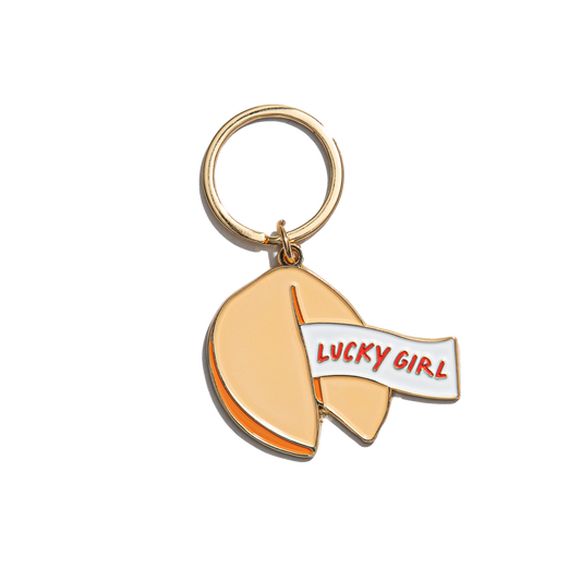 Fortune Cookie Enamel Keychain