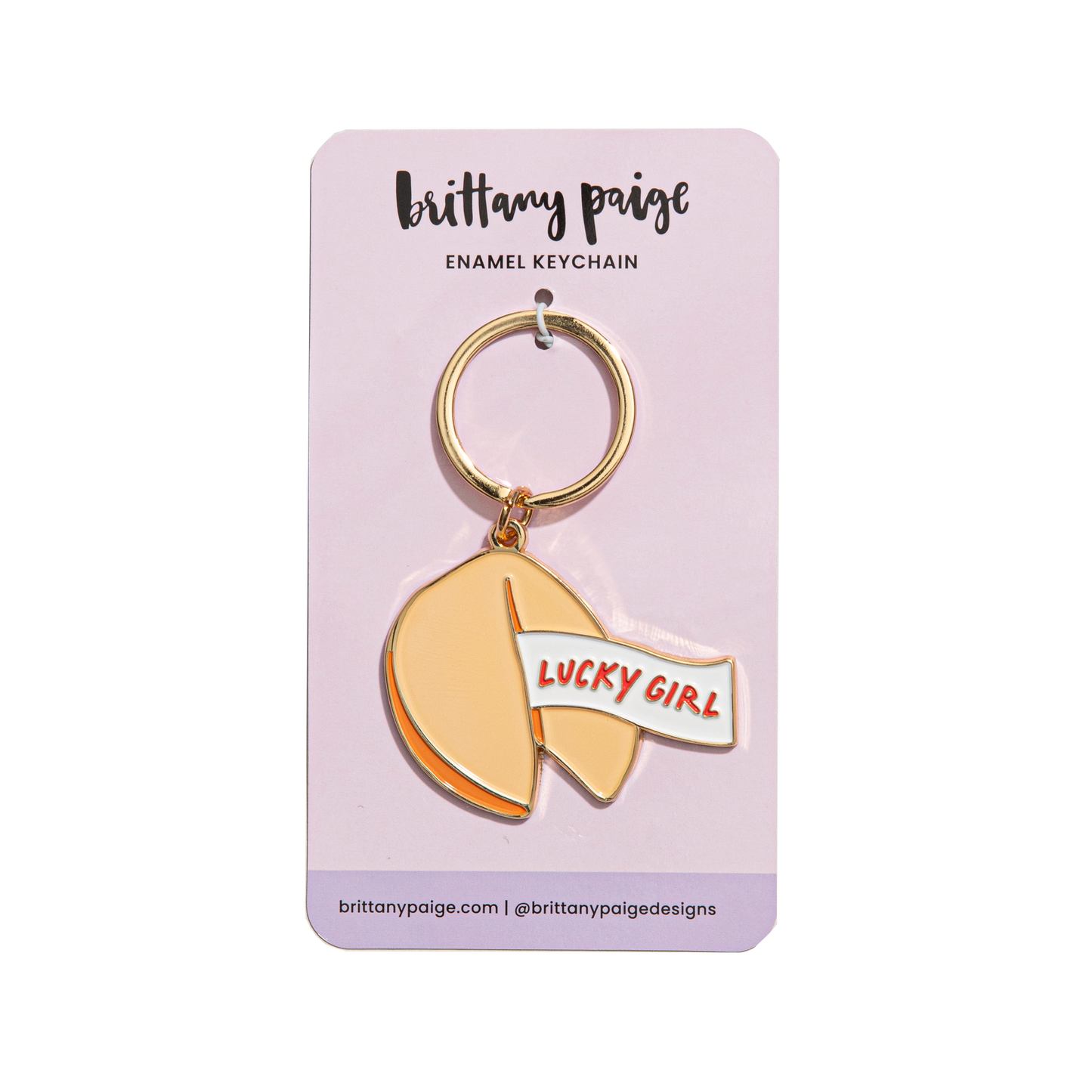 Fortune Cookie Enamel Keychain