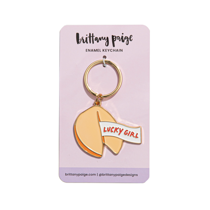 Fortune Cookie Enamel Keychain